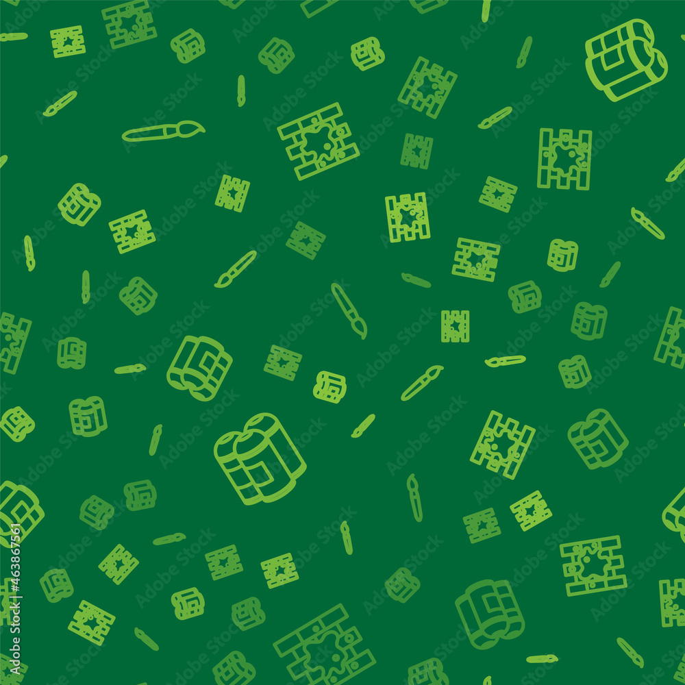 Set line Paint brush, spray can and Painting the house on seamless pattern. Vector Set line Paint brush, spray can and Painting the house on seamless pattern. Vector