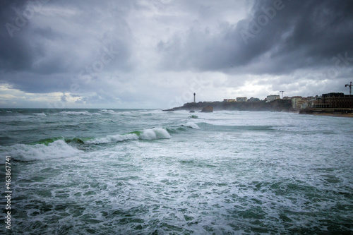 Seaside and beach of the city of Biarritz