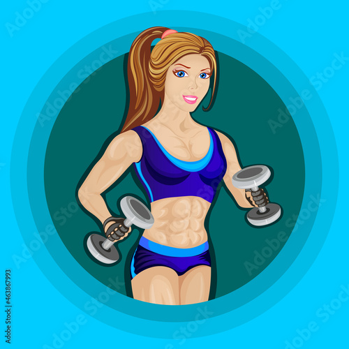 Sport is life, self-confidence and great attitude, colored vector illustration