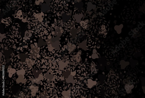Dark Brown vector texture with abstract forms.
