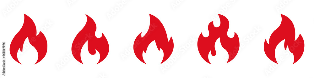 Fire icons for design. concept flame, fire, icon, vector illustration in flat style