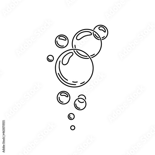 Soap bubbles set. Bubbles of carbonated drink, medicine, oxygen, water. Vector illustration isolated background
