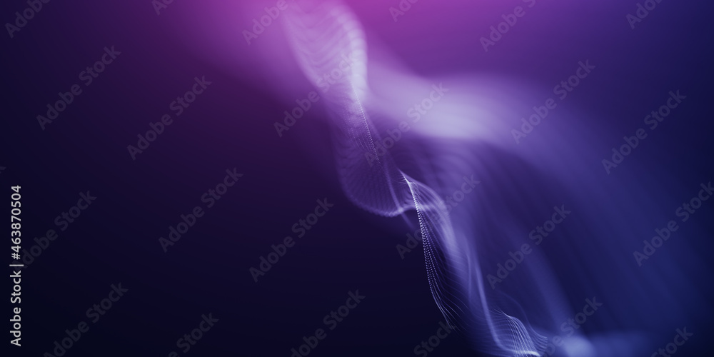 Cyber or technology background. Abstract particle fractal background. Ii-tech big data background illustration.