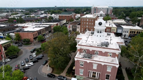 aerial push over murfreesboro tennessee, rutherford county courthouse photo
