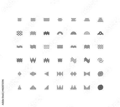 Wave icon set. Vector illustration.