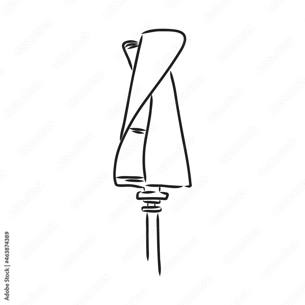 Wind power plant. Hand drawn vector illustration. Wind power plant. Hand drawn vector illustration.