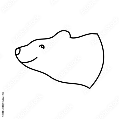 Bear thin line icon. Christmas animal Vector illustration.