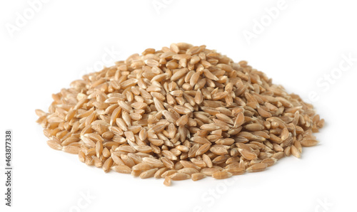 Heap of organic spelt wheat grains
