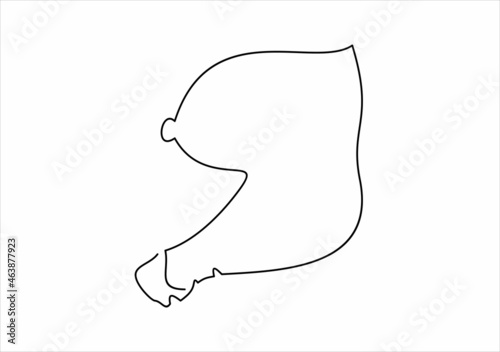 Line icon chicken leg.Continuous one line drawing.