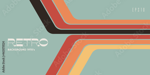 Minimal retro background with colroful stripes. Eps10 vector.