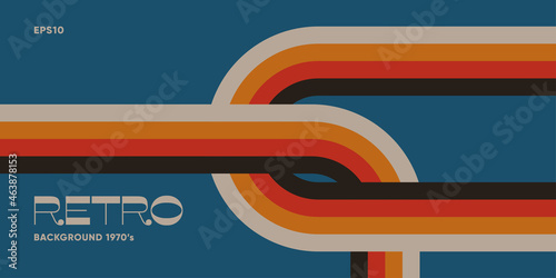 Minimal retro background with colroful stripes. Eps10 vector.