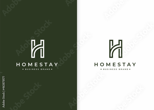 Minimalist letter H luxury logo design template