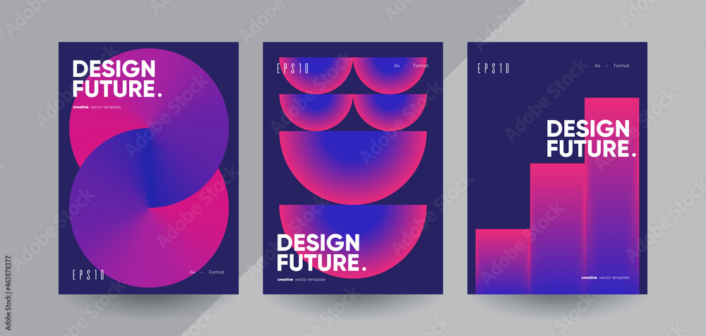 Fototapeta premium Geometric covers design. Annual report template. Vector illustration.