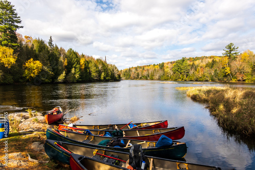 The Madawaska River on a fall day.  This is an iconic whitewater canoeing  destination in Eastern Ontario, Canada, where generations have come to learn to paddle.