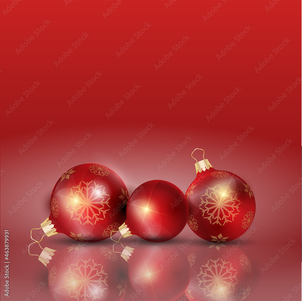 carte ou bandeau d'un fond représentant des boules de noêl de couleur rouge et or sur un fond rouge en dégradé carte ou bandeau d'un fond représentant des boules de noêl de couleur rouge et or sur un fond rouge en dégradé