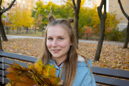 person in autumn park