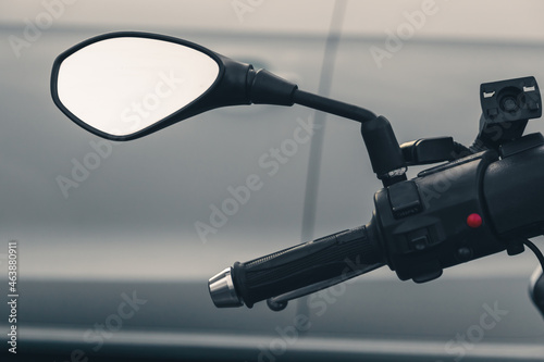 motorcycle handlebars, rearview mirror
