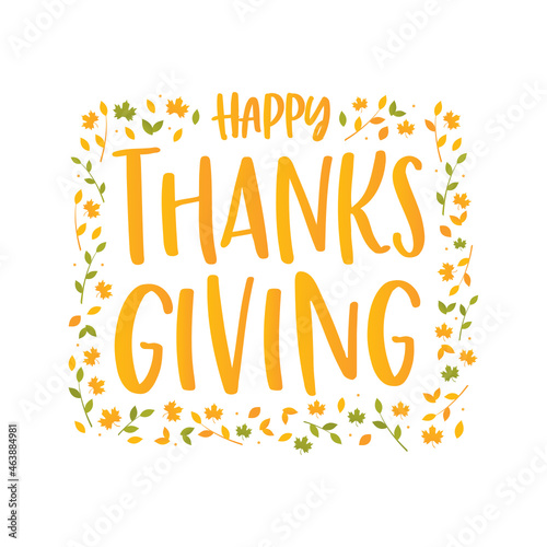 Happy Thanksgiving. Thanksgiving Banner  Thanksgiving Background  Thanksgiving Text  Holiday Greeting Card  Be Thankful Vector Illustration Background