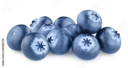 Delicious blueberries, isolated on white background