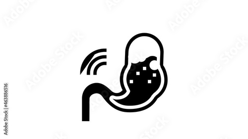 indigestion stomach animated glyph icon. indigestion stomach sign. isolated on white background photo