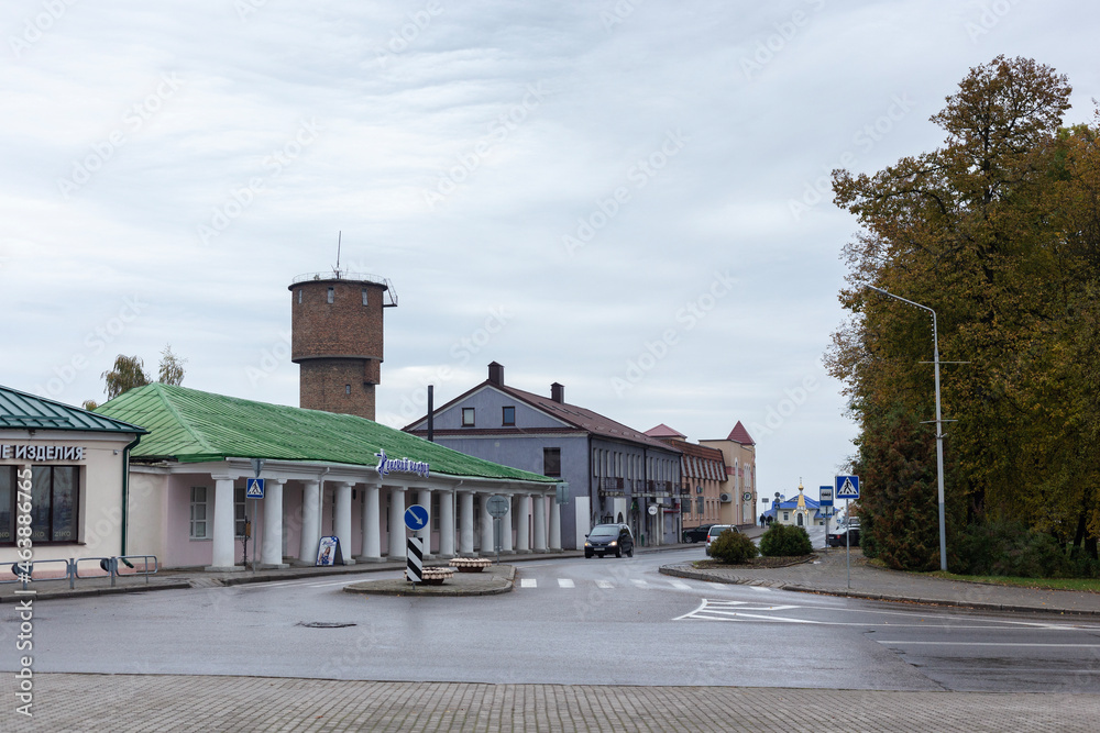 Novogrudok, Grodno region, Belarus -  10 02 2021: Historic buildings and streets