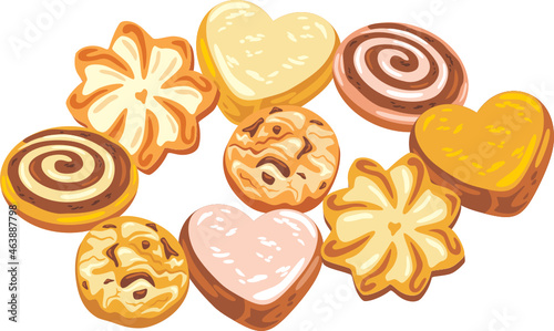 Several types of festive shortbread and chocolate cookie