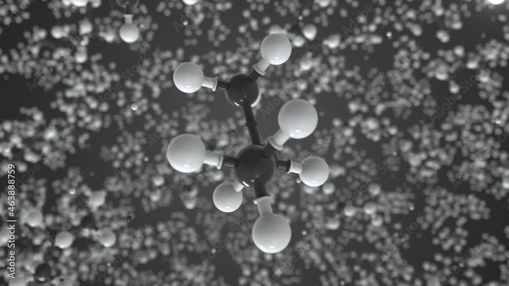 Propane molecule made with balls, scientific molecular model. Looping 3D animation or motion background Propane molecule made with balls, scientific molecular model. Looping 3D animation or motion background