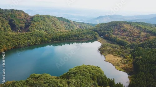 Shiretoko National Park located on the Shiretoko Peninsula in eastern Hokkaido (aerial photography) photo