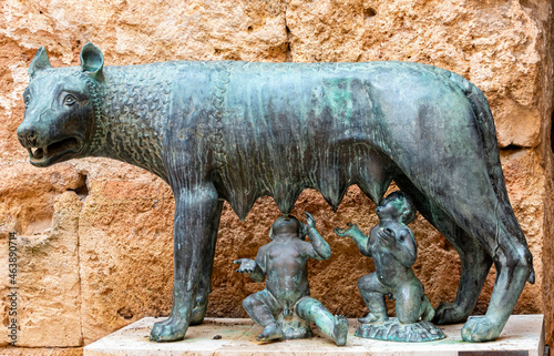 Luperca is the name of the she-wolf who, according to Roman mythology, suckled Romulus and Remus, founders of Rome, when King Amulius ordered them to be killed. Currently called the capitoline wolf photo