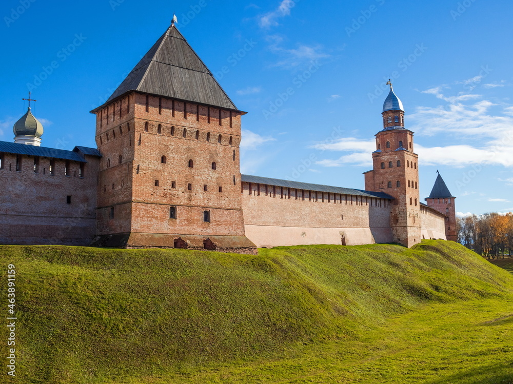 The ancient Kremlin of Veliky Novgorod. Russia.