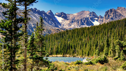 The mountains of the Continental Divide dominate the scenery in Colorado's Indian Peaks Wilderness photo