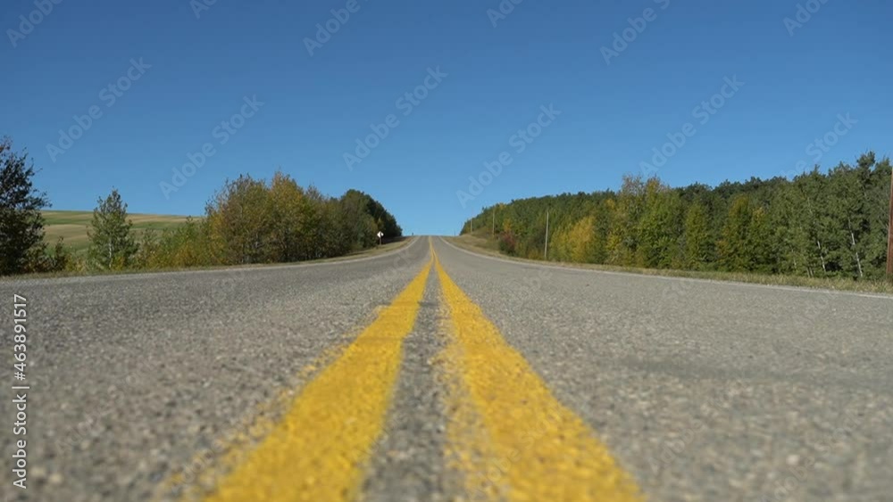 Open highway with double yellow lines