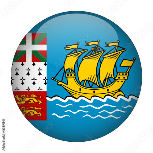 Saint-Pierre and Miquelon 3D Rounded Country Flag button Icon