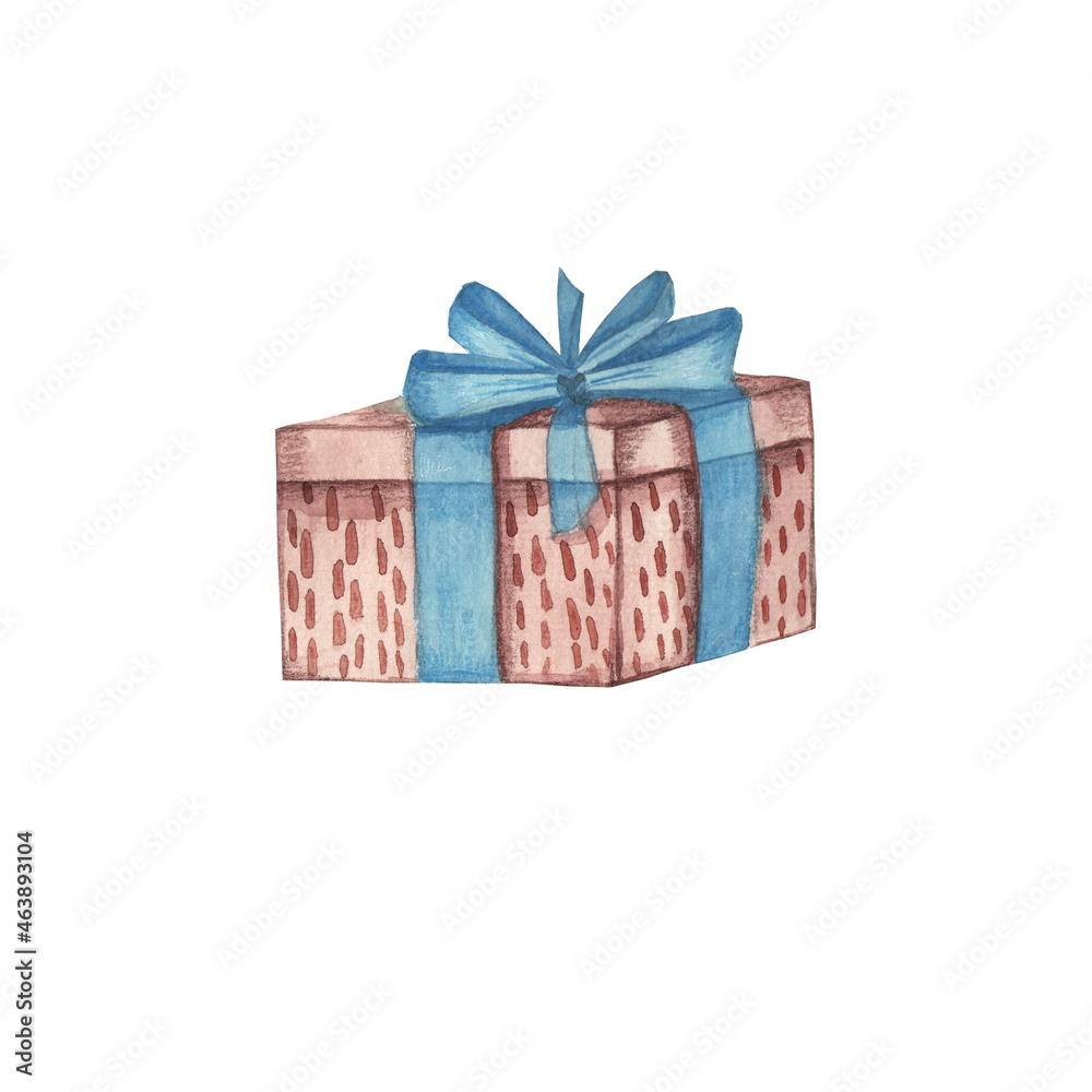 Obraz premium Watercolor illustrations.Gift box isolated on white