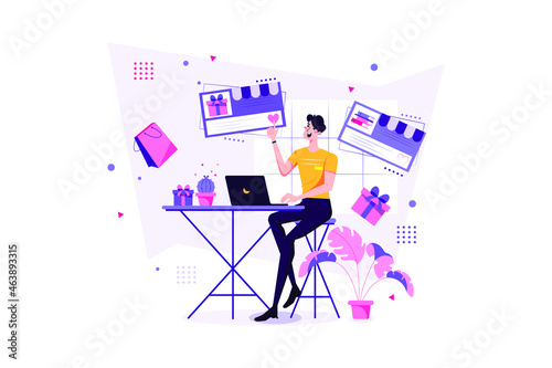 Add To Favorite Shop Illustration concept. Flat illustration isolated on white background.
