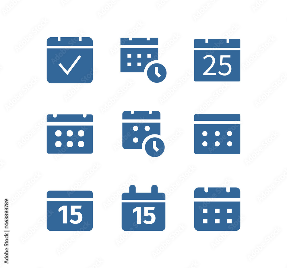 Calendar vector line icon set. Calendar vector line icon set.