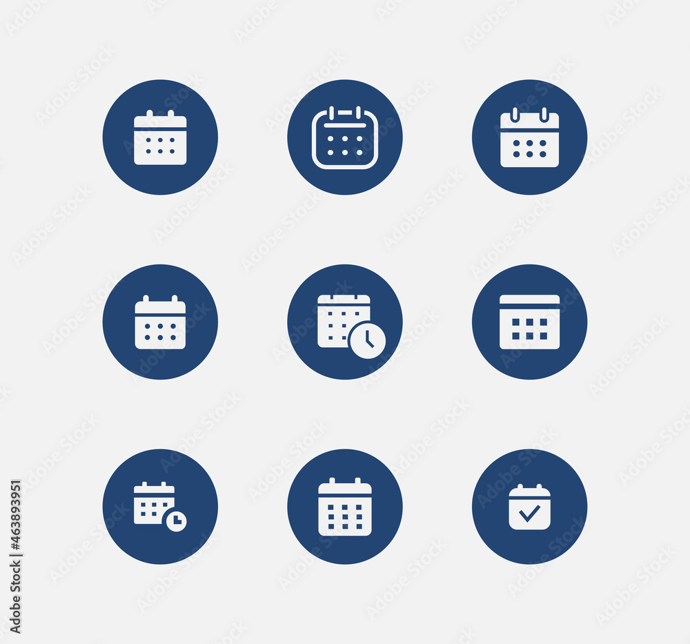 Calendar vector line icon set. Calendar vector line icon set.
