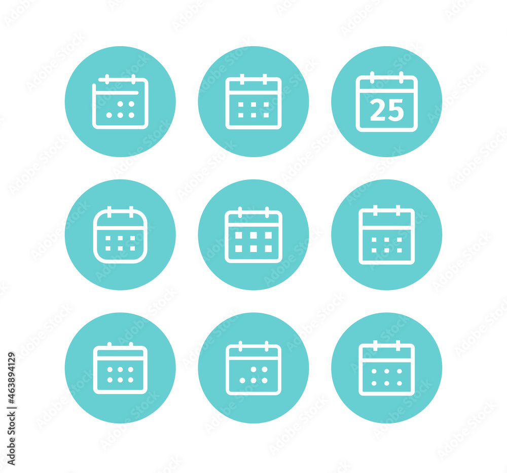 Calendar vector line icon set. Calendar vector line icon set.