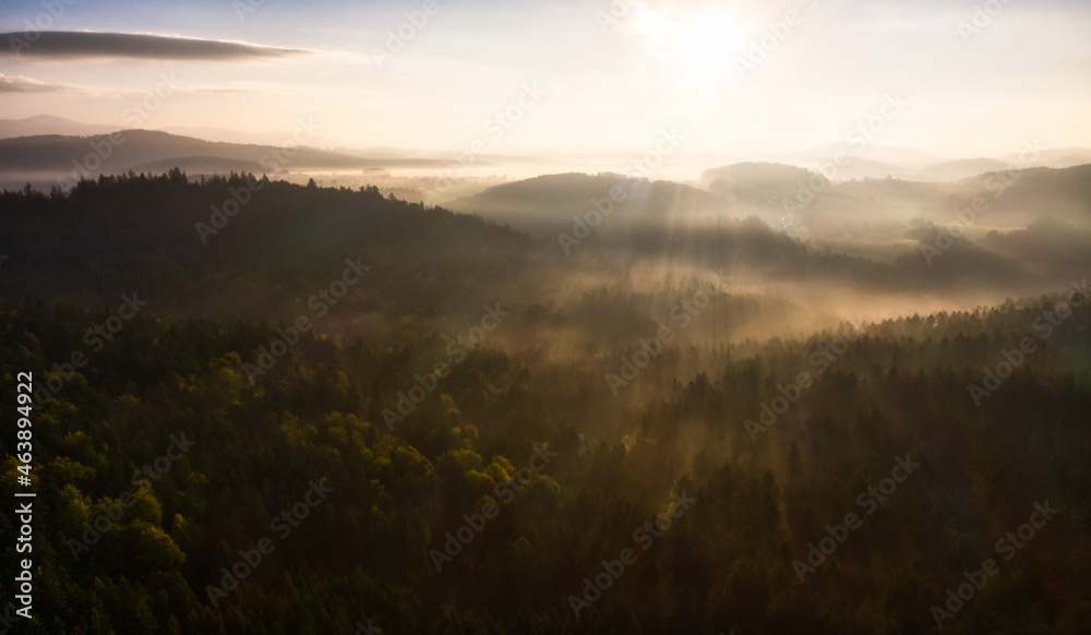 Nebliger Herbstmorgen im Bayerischen Wald