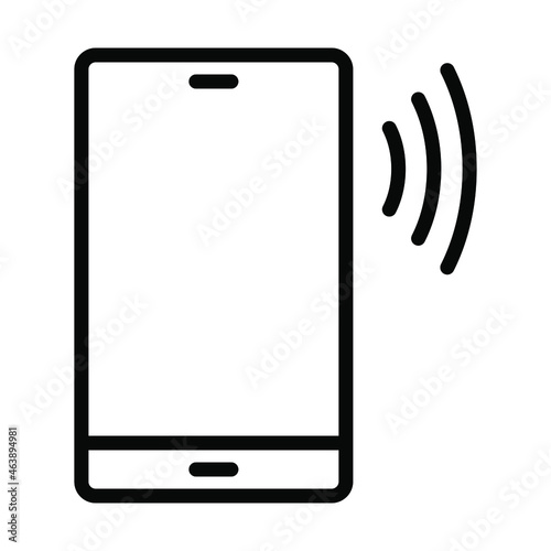 NFC payment flat line icon. Contactless wireless pay sign logo. Outline sign for mobile concept and web design, store