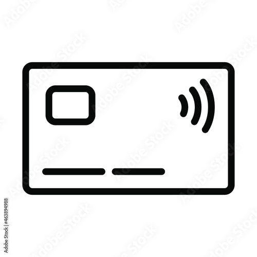 NFC payment flat line icon. Contactless wireless pay sign logo. Outline sign for mobile concept and web design, store