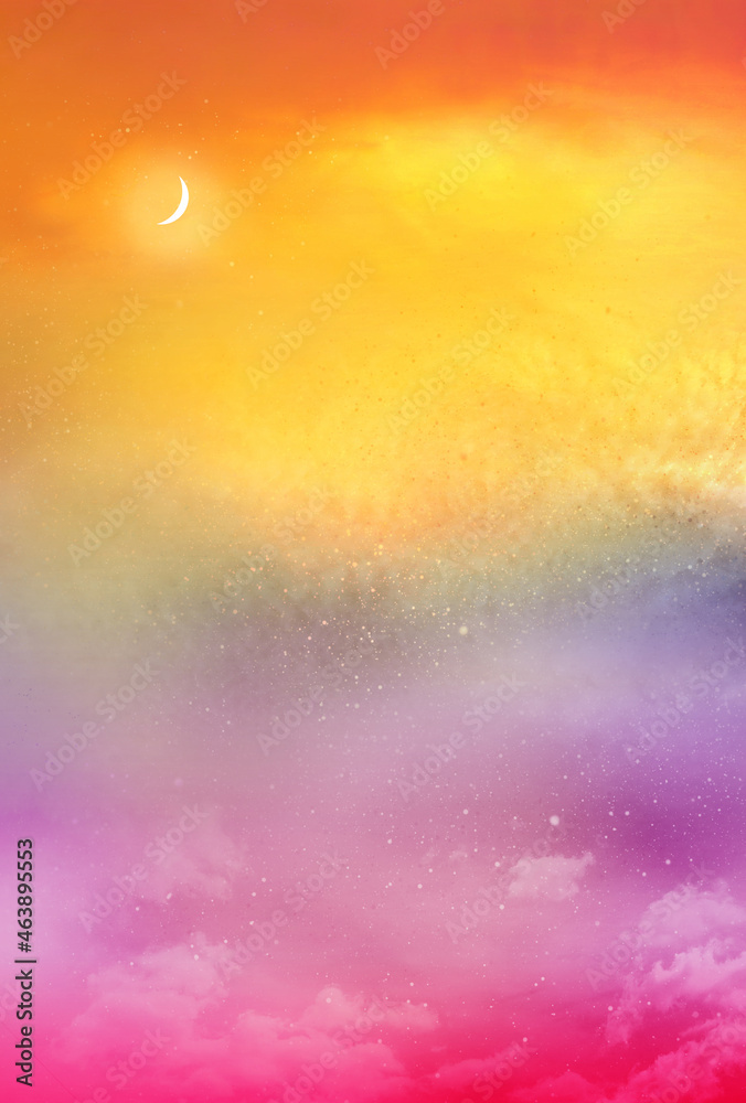 Fototapeta premium Romantic sunset sky as natural background