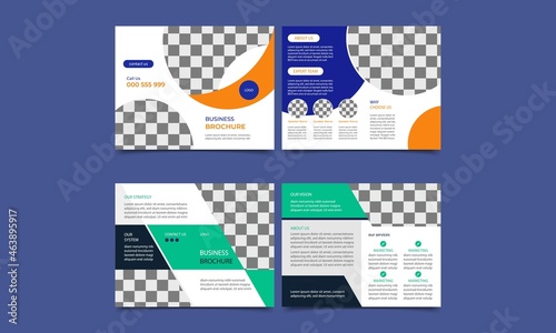 Business Bifold brochure cover design template.