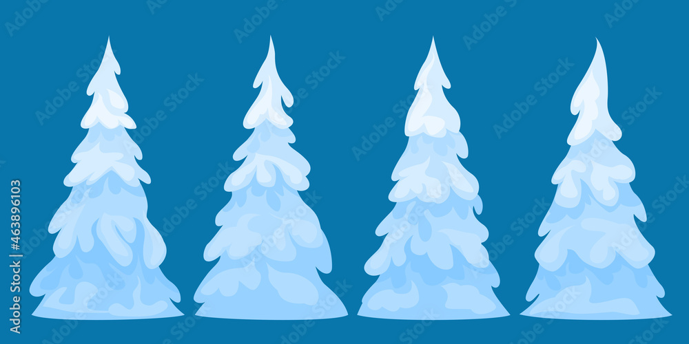 Obraz premium Fir trees set