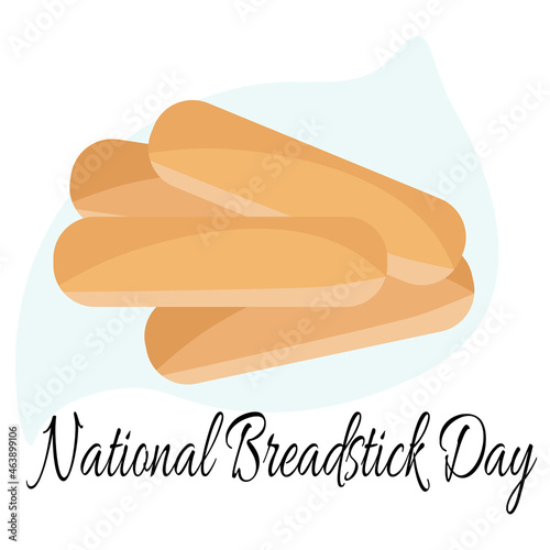 National Breadstick Day, idea for a poster, banner, flyer or menu design