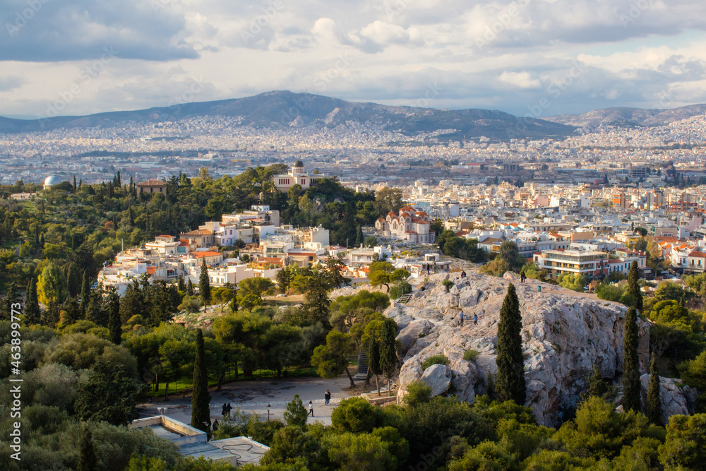 Athens, Greece - Areopagus Hill (Mars Hill) Cityscape