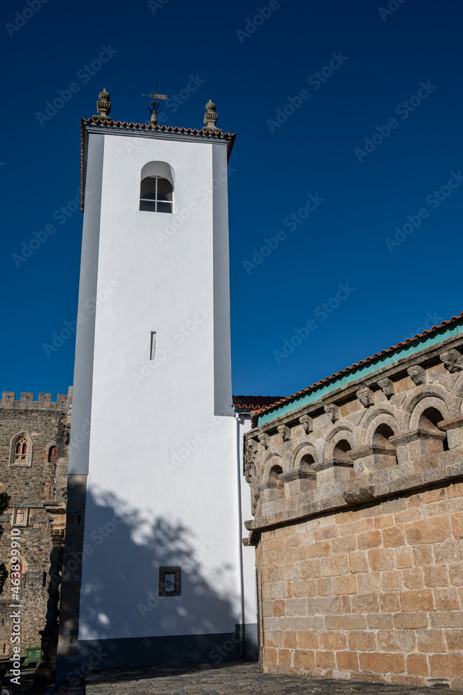 Exterior view at the Church of Santa Maria or Church of Our Lady of Sardao facade and Domus Municipalis