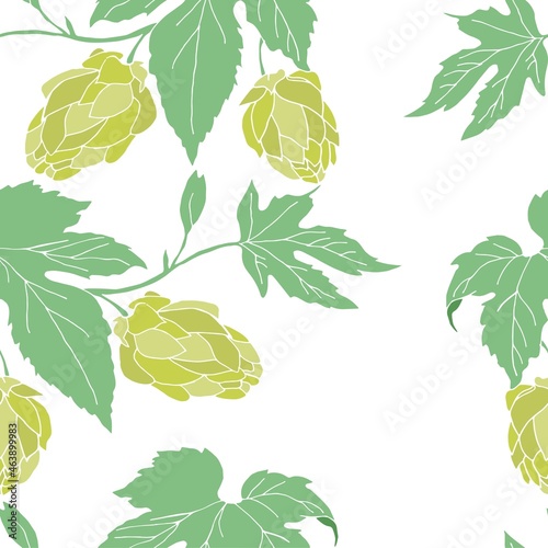 Hops seamless pattern