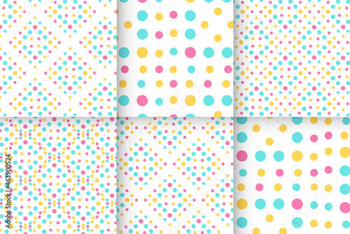 Geometric colorful seamless baby dot pattern