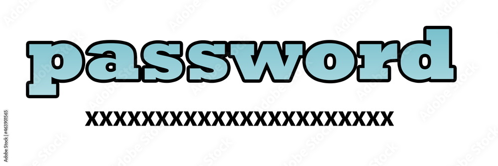 Simple password design word text Simple password design word text